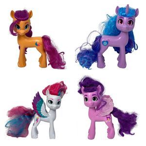 Lot of 4 My Little Pony 6.5" Princess Petals Zipp Storm Izzy Moonbow Sunnystars